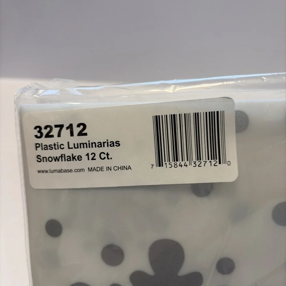 LumaBase Plastic Luminaria Lanterns, 12 Count‎ (Pack of 1), Snowflake
